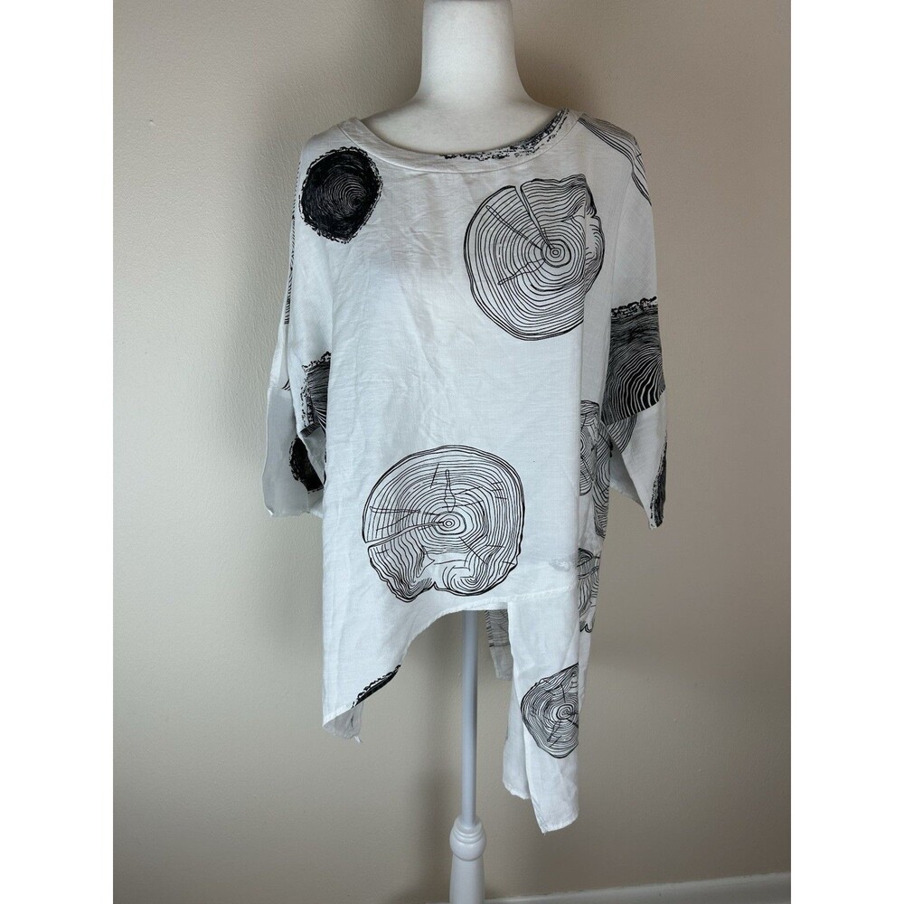 Patrizia Luca Black and White Tunic Top